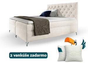 Wilsondo Čalúnená boxspring manželská posteľ s matracom Guliette - biela Rozmer: 140x200