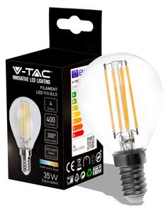 V-TAC Retro LED žiarovka E14, 4W, 400lm, P45, 3000K Farba svetla: Teplá biela