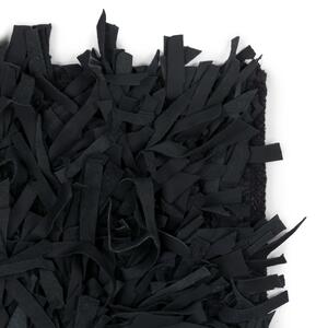 Koberec Shaggy pravá koža 80x160 cm čierny