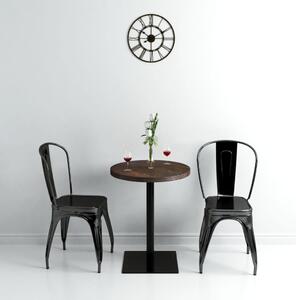 Bistro stolík, MDF a oceľ, okrúhly, 60x75 cm, tmavý popolový