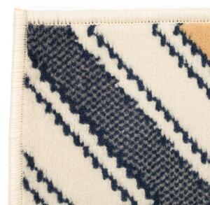 Moderný koberec, zigzag dizajn, 160x230 cm, hnedý/čierny/modrý