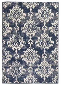 Moderný koberec, paisley dizajn, 80x150 cm, béžovo-modrý