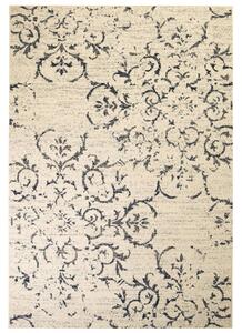 Moderný koberec, kvetinový dizajn, 160x230 cm, béžovo-modrý