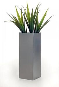 Kvetináč BLOCK, pozink, výška 65 cm, strieborný