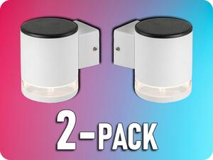 V-TAC Solárne LED nástenné svietidlo 1W, biele, IP54, 3000K/2-PACK!