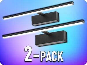 ORNO LED svietidlo nad zrkadlo MERA, 40cm, 9W, 720lm, 4000K, čierne/2-PACK! [AD-OM-6508L4/B]