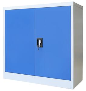 Kovová šatňová skrinka, 90x40x90 cm šedá a modrá
