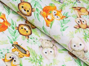 Biante Detské bavlnené posteľné obliečky do postieľky Sandra SA-381 Veveričky líšky a zajace Do postieľky 90x120 a 40x60 cm