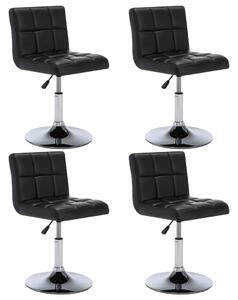 Otočné jedálenské stoličky 4 ks, čierne, umelá koža