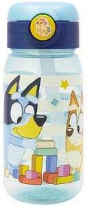 Plastová fľaša na pitie so slamkou a viečkom Bluey | Bez BPA, objem 510 ml