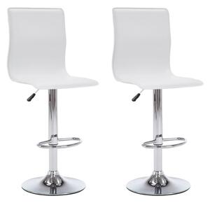 Barové stoličky 2 ks, biele, umelá koža
