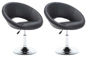Otočné jedálenské stoličky 2 ks, čierne, umelá koža