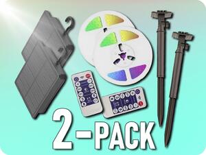 V-TAC Sada LED pás 5m + solárny panel + diaľkové ovládanie, IP67, RGB/2-PACK!