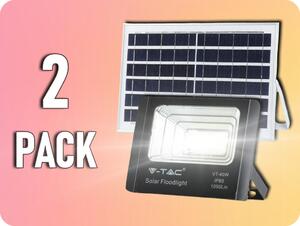 V-TAC LED Solárny reflektor so 16W solárnym panelom, 1050lm, IP65, 10000mAh/2-PACK! Farba svetla: Studená biela
