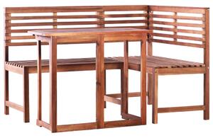 Balkónový stôl a rohová lavica 2 kusy, masívne akáciové drevo