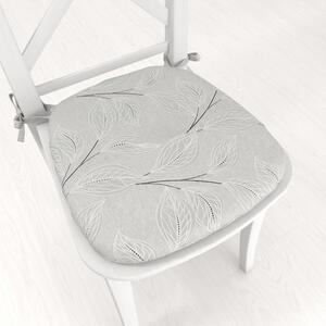 Biante Oblý podsedák Leona LN-165 Popínavé lístky na sivom - 39x37x3 cm