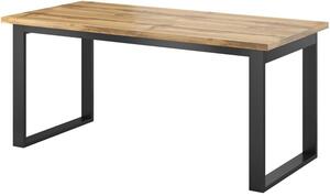 Rozkladací jedálenský stôl HARO dub wotan / čierna