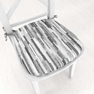 Biante Oblý podsedák Leona LN-175 Sivo-čierne pásiky - 39x37x3 cm