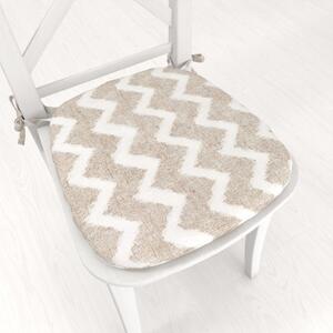 Biante Oblý podsedák Porto PRT-006 Režný cik-cak - 39x37x3 cm