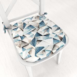 Biante Oblý podsedák Porto PRT-007 Modro-hnedé kryštály - 39x37x3 cm