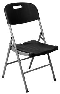 ViaDomo Via Domo - Skladacia stolička Inula - čierna - 45x85,5x51 cm