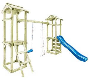 Detské ihrisko+rebrík, šmýkačka, hojdačka 300x197x218 cm, drevo