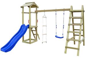Detské ihrisko+šmýkačka, rebrík, hojdačka 286x237x218 cm, drevo