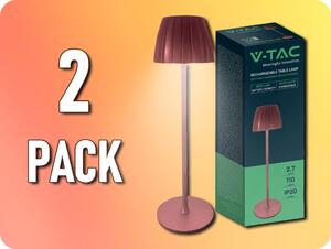 V-TAC LED stolná lampa 2,7W, 110lm, dotyková, stmievateľná, 3v1, hnedá/2-PACK!