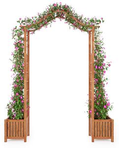 Záhradný oblúk s kvetináčom z akáciového dreva 180x40x218 cm