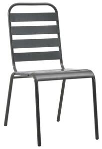 Stohovateľné vonkajšie stoličky 2 ks, oceľ, sivé