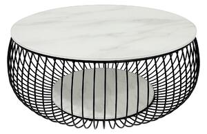 KONFERENČNÝ STOLÍK, čierna, biela, kov, sklo, 86/86/35 cm Livetastic - Stolíky do obývačky, Online Only