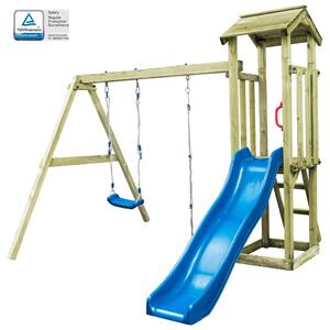 Detské ihrisko+rebrík, šmýkačka, hojdačka 251x242x218 cm, drevo