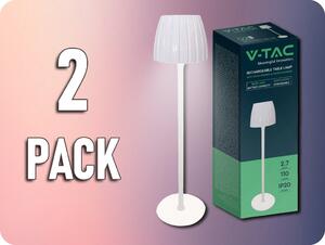 V-TAC LED stolná lampa 2,7W, 110lm, dotyková, stmievateľná, 3v1, biela/2-PACK!