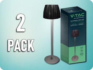 V-TAC LED stolná lampa 2,7W, 110lm, dotyková, stmievateľná, 3v1, čierna/2-PACK!