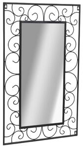 Záhradné nástenné zrkadlo obdĺžnikové 50x80 cm čierne