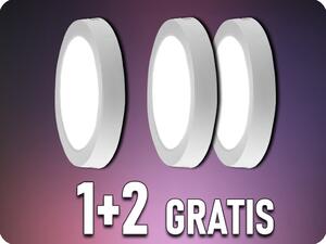 V-TAC LED prisadený panel s napájacím zdrojom 12W, okrúhly, 1+2 zadarmo! Farba svetla: Teplá biela