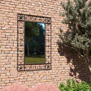 Záhradné nástenné zrkadlo obdĺžnikové 50x80 cm čierne