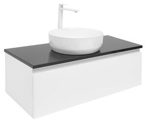 Kúpeľňová skrinka s krycou doskou SAT B-WAY 99x30x45 cm biely lesk BWAY100WTKUB