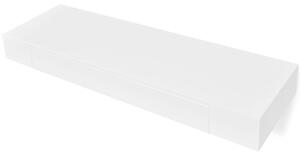 Nástenné plávajúce poličky so zásuvkami 2 ks biele 80 cm