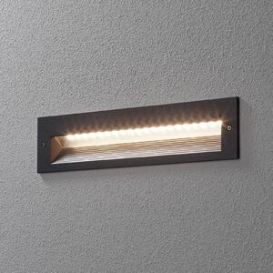 BEGA 33055 nástenné LED svetlo 3000K grafit 32 cm, Hliník / sivá / zinok, Chodba, Hliník, Nástenné svietidlo zapustené