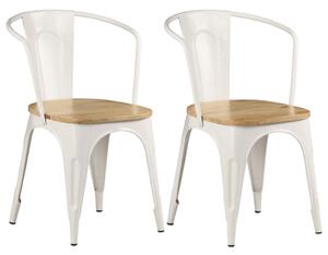 Jedálenské stoličky 2 ks, biele, mangový masív