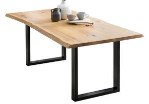 JEDÁLENSKÝ STÔL, dub, prírodná farba, čierna, 240/100/75 cm P & B - Stoly, Online Only