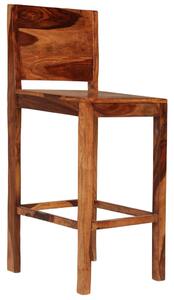 Barové stoličky 2 ks, hnedé, drevený masív sheesham