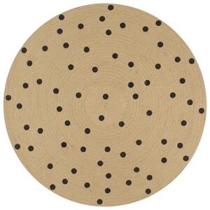 Ručne vyrobený jutový koberec s potlačou bodiek 120 cm