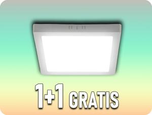 V-TAC LED prisadený panel s napájacím zdrojom 18W, štvorec, 1+1 zadarmo! Farba svetla: Teplá biela