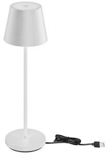 V-TAC MINI LED stolná lampa 1,5W, 150lm, 3000K, nabíjateľná, 1900mAh, nabíjací podstavec, BIELA, IP54