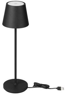 V-TAC MINI LED stolná lampa 1,5W, 150lm, 3000K, 1900mAh, nabíjací podstavec, čierna, IP54