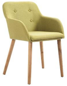 Jedálenské stoličky 4 ks, zelené, látka a dubový masív