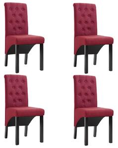 Jedálenské stoličky 4 ks vínovo-červené látkové