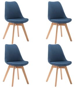 Jedálenské stoličky 4 ks látkové modré